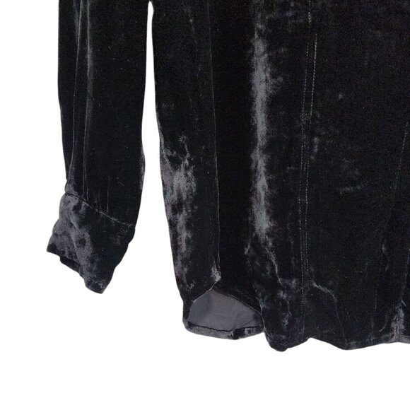 J. Jill Women's Vintage Long Sleeve Velvet Button Down Blouse - M - Picture 3 of 7